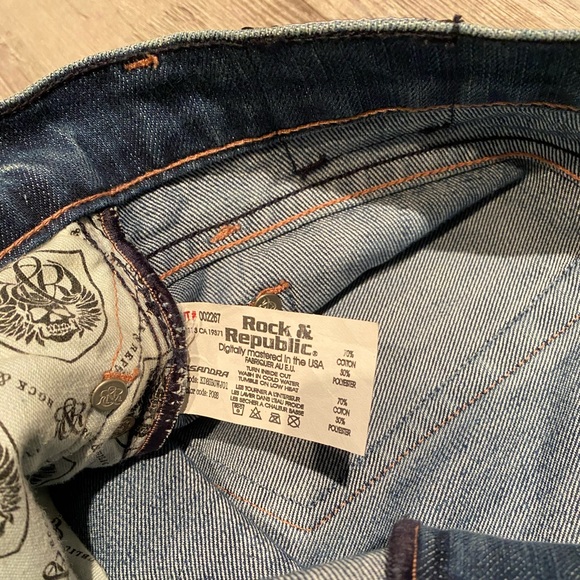 Rock & Republic Kasandra Bootcut Blue Jeans Women's Size 32 New With Tags - Picture 4 of 9